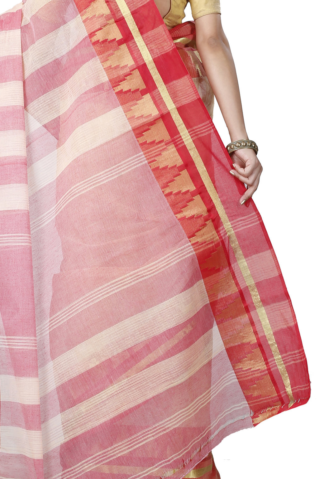 Off White Pure Cotton Vrinda Tant Saree (1096)